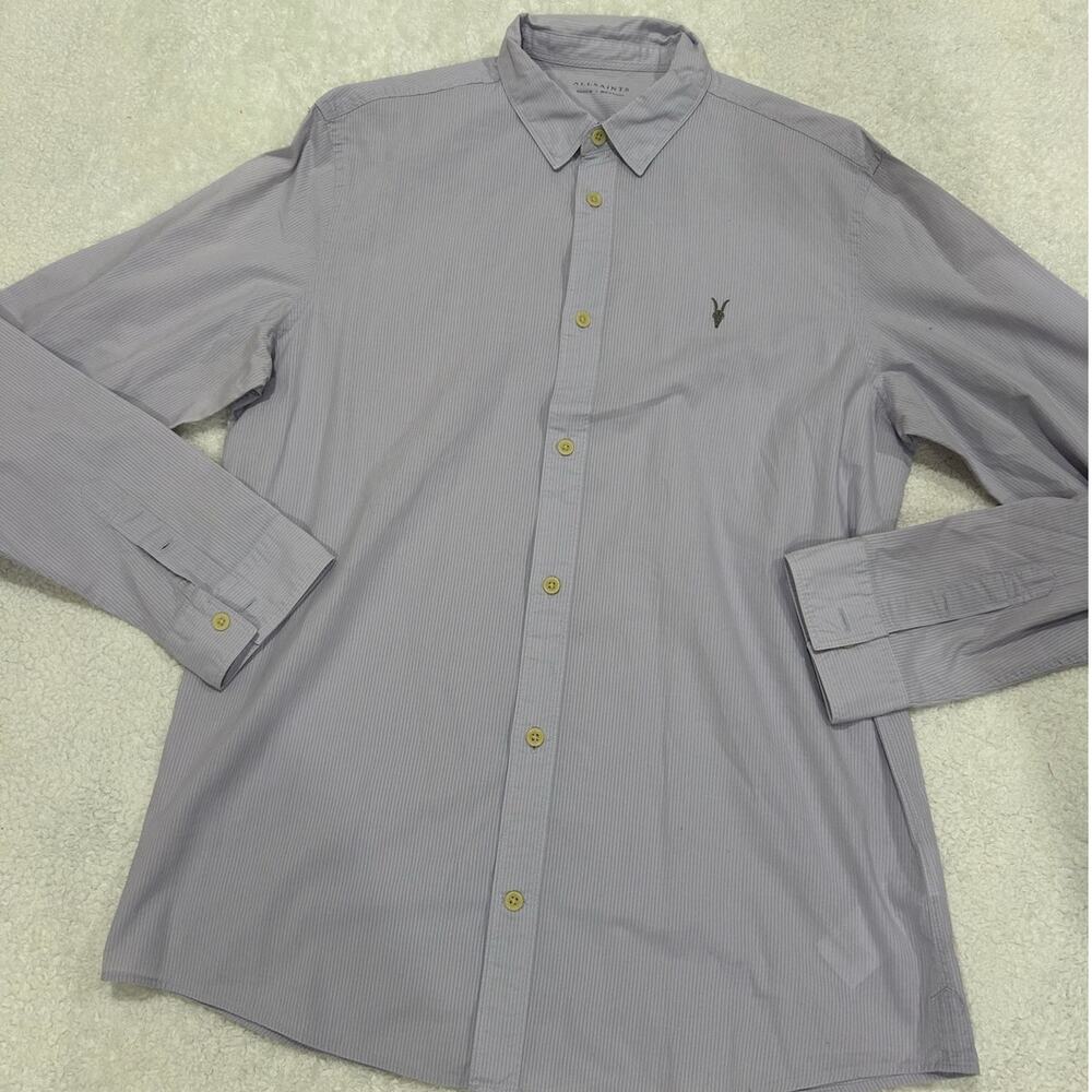 $159 All Saints Striped Dress Shirt Size Medium